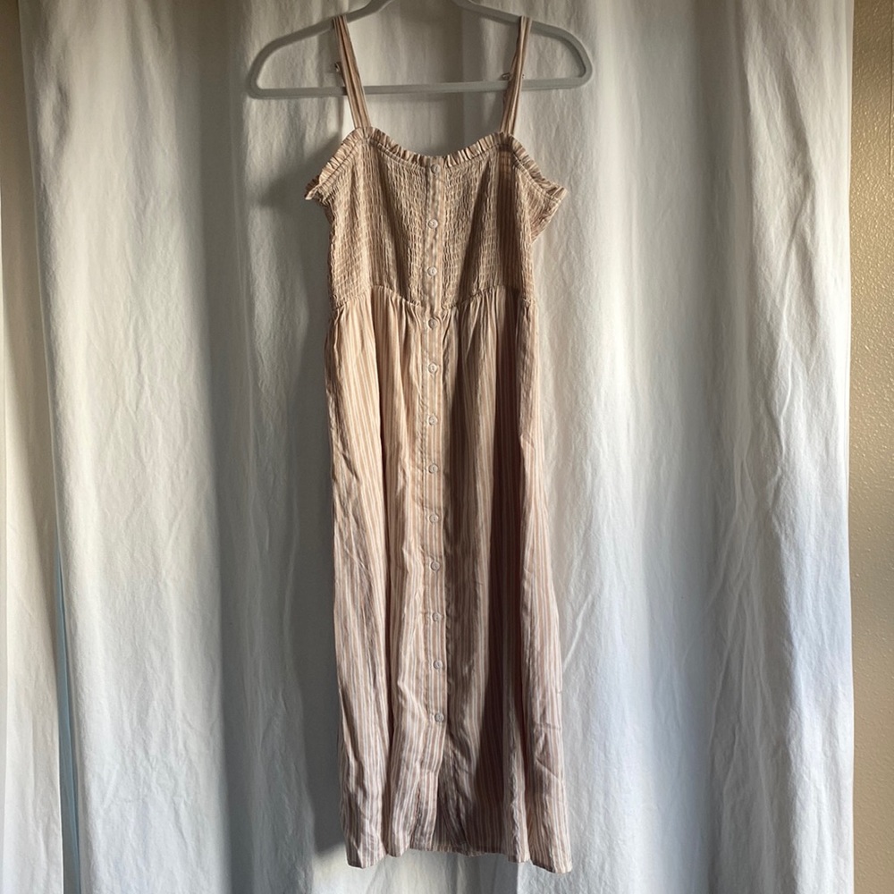 Beige Pink Stripe Billabong Style Dress